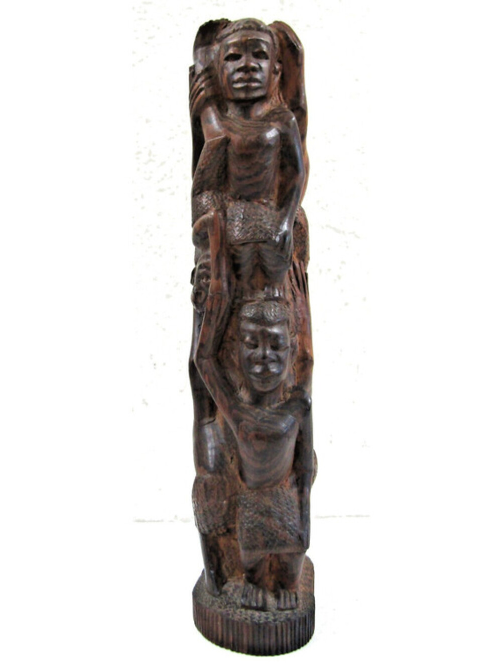Vintage Makonde Tree of Life Ujamaa Wood Carving Sculpture